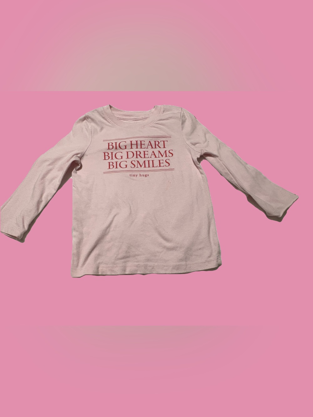 Cat & Jack Light Pink Long-Sleeve Tee - 'Big Heart Big Dreams Big Smiles’ Print